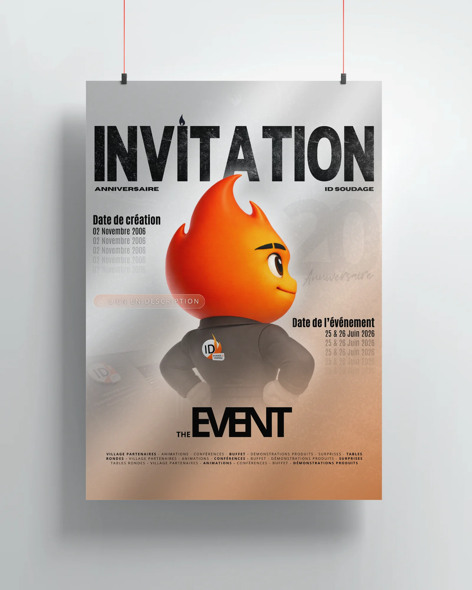 Affiche d’invitation personnalisée — Client non communiqué : visuel principal fourni par FAST COM