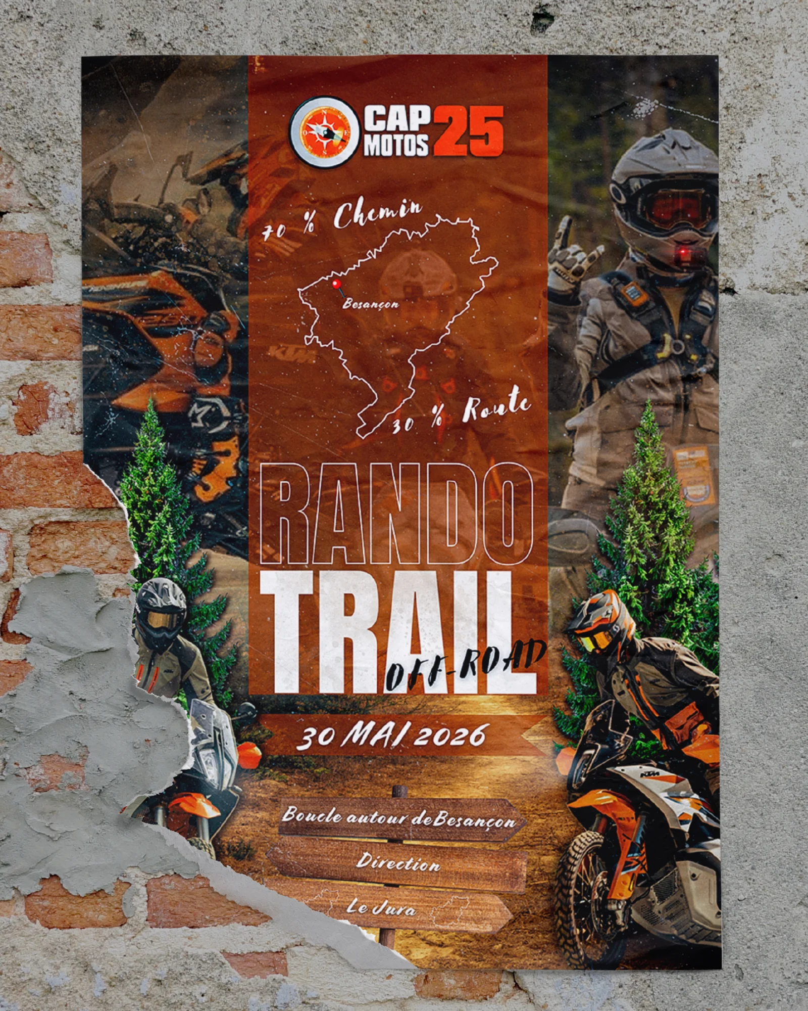 Affiche Rando Trail — CAP MOTOS 25 : visuel principal fourni par FAST COM