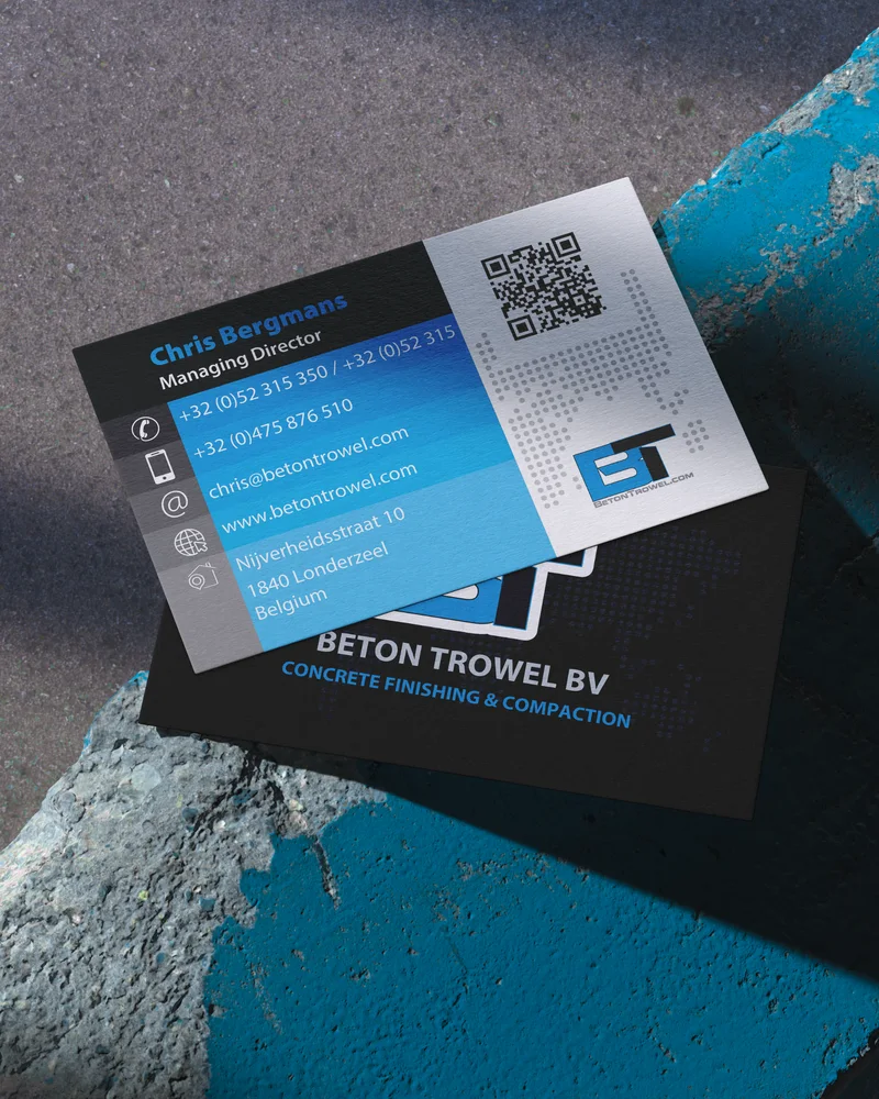 Cartes de visite — BETON TROWEL : visuel principal fourni par FAST COM