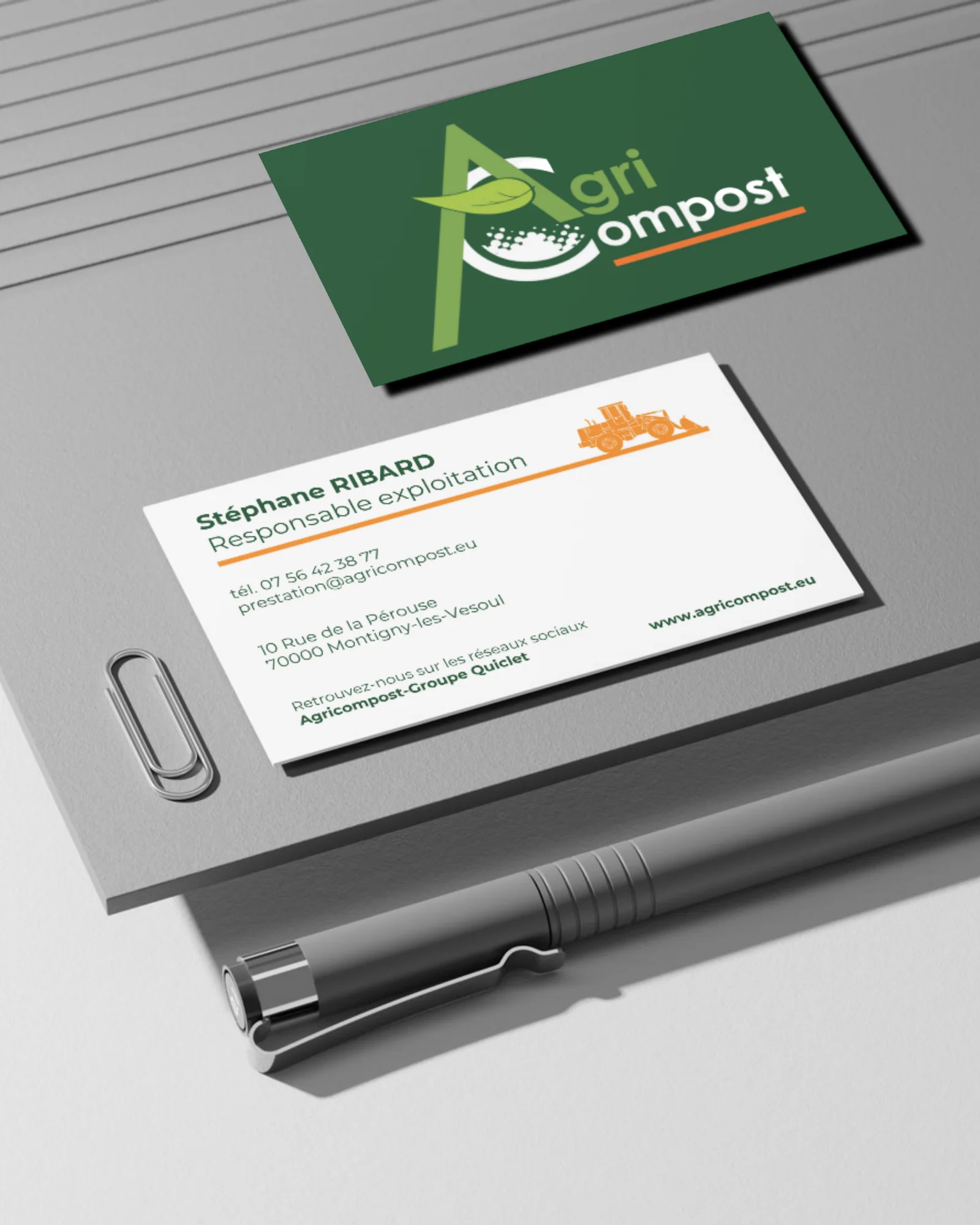 Cartes de visite — Agri Compost 70 : visuel principal fourni par FAST COM