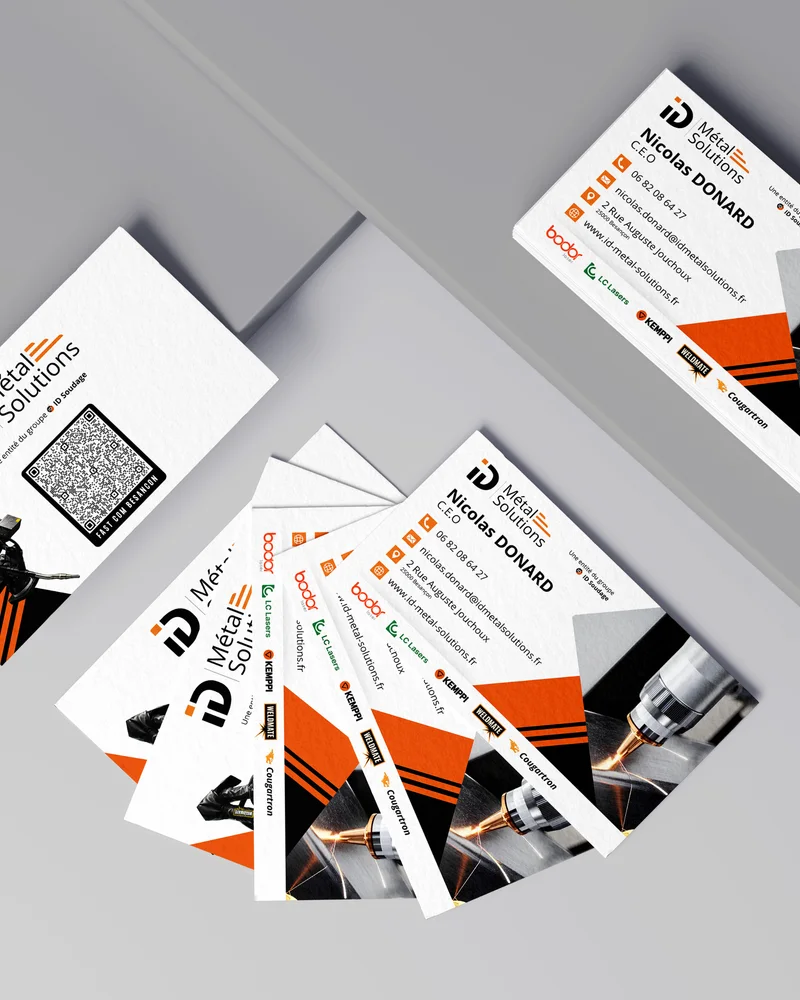 Cartes de visite — ID Métal Solutions : visuel principal fourni par FAST COM