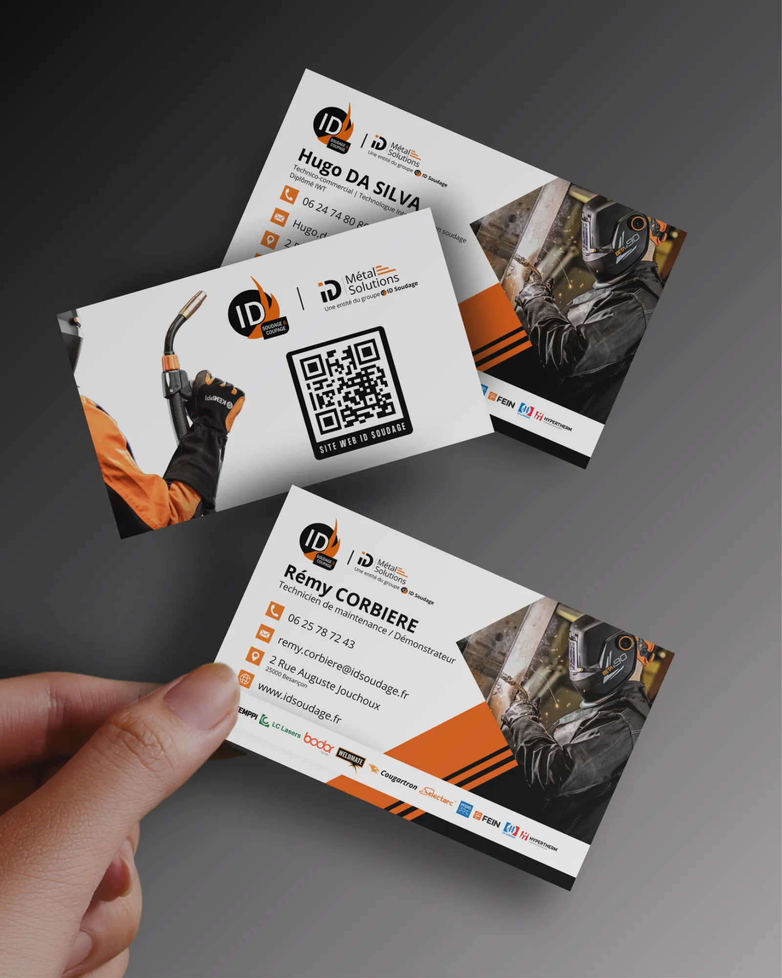 Cartes de visite — ID Soudage : visuel principal fourni par FAST COM
