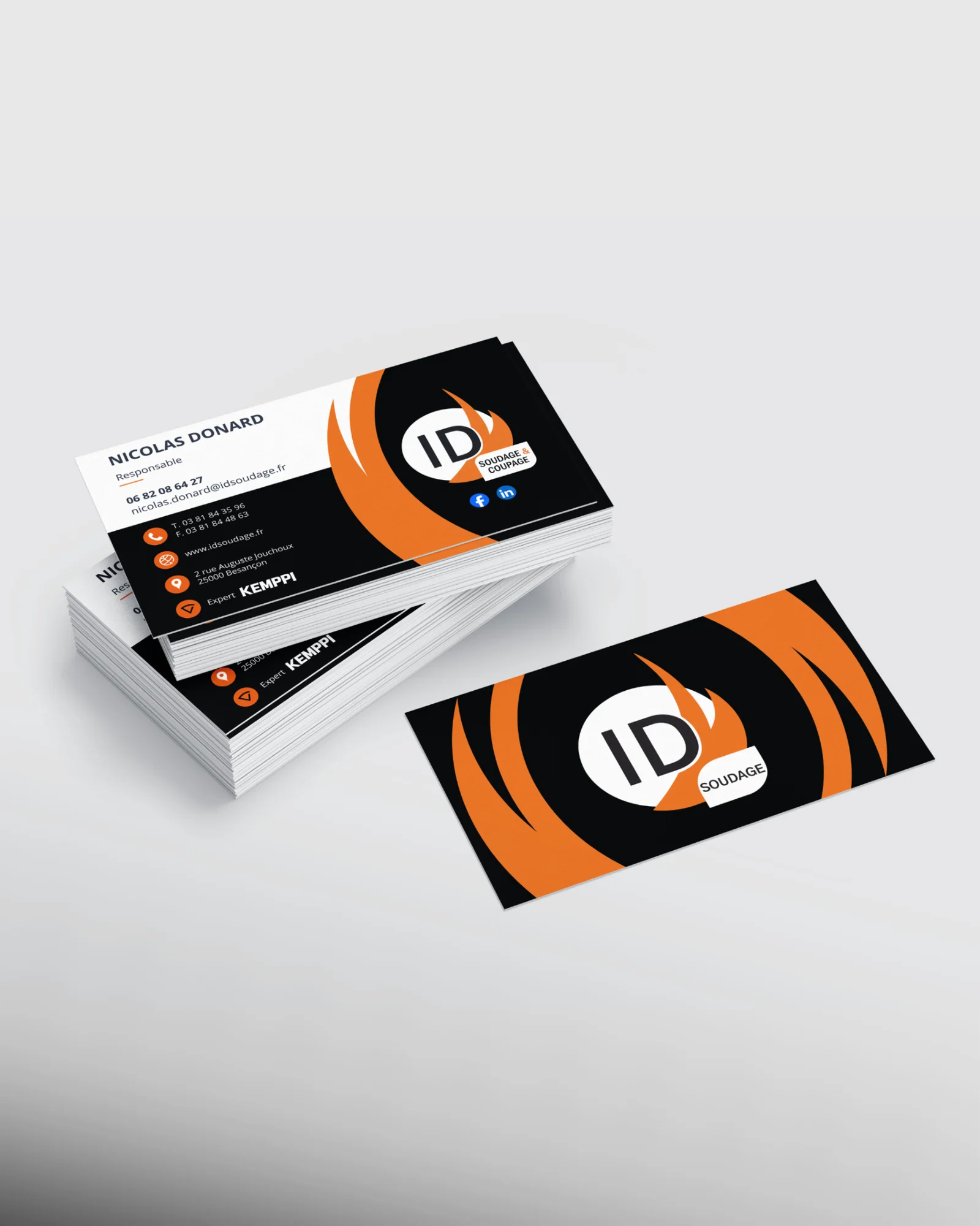 Cartes de visite — ID Soudage : vue 2 fourni par FAST COM