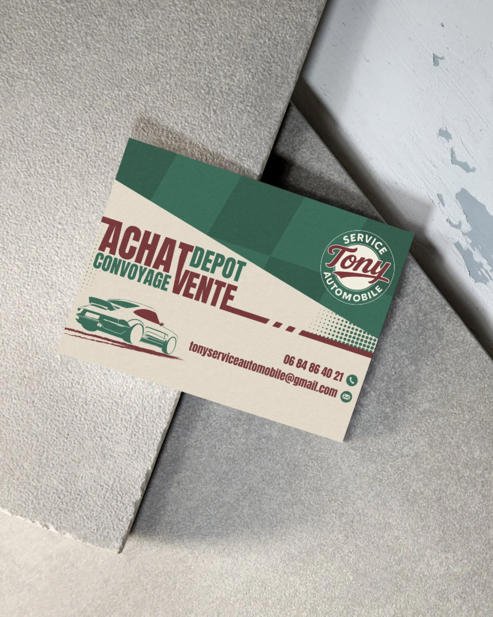 Cartes de visite — Service Tony Automobile : visuel principal fourni par FAST COM