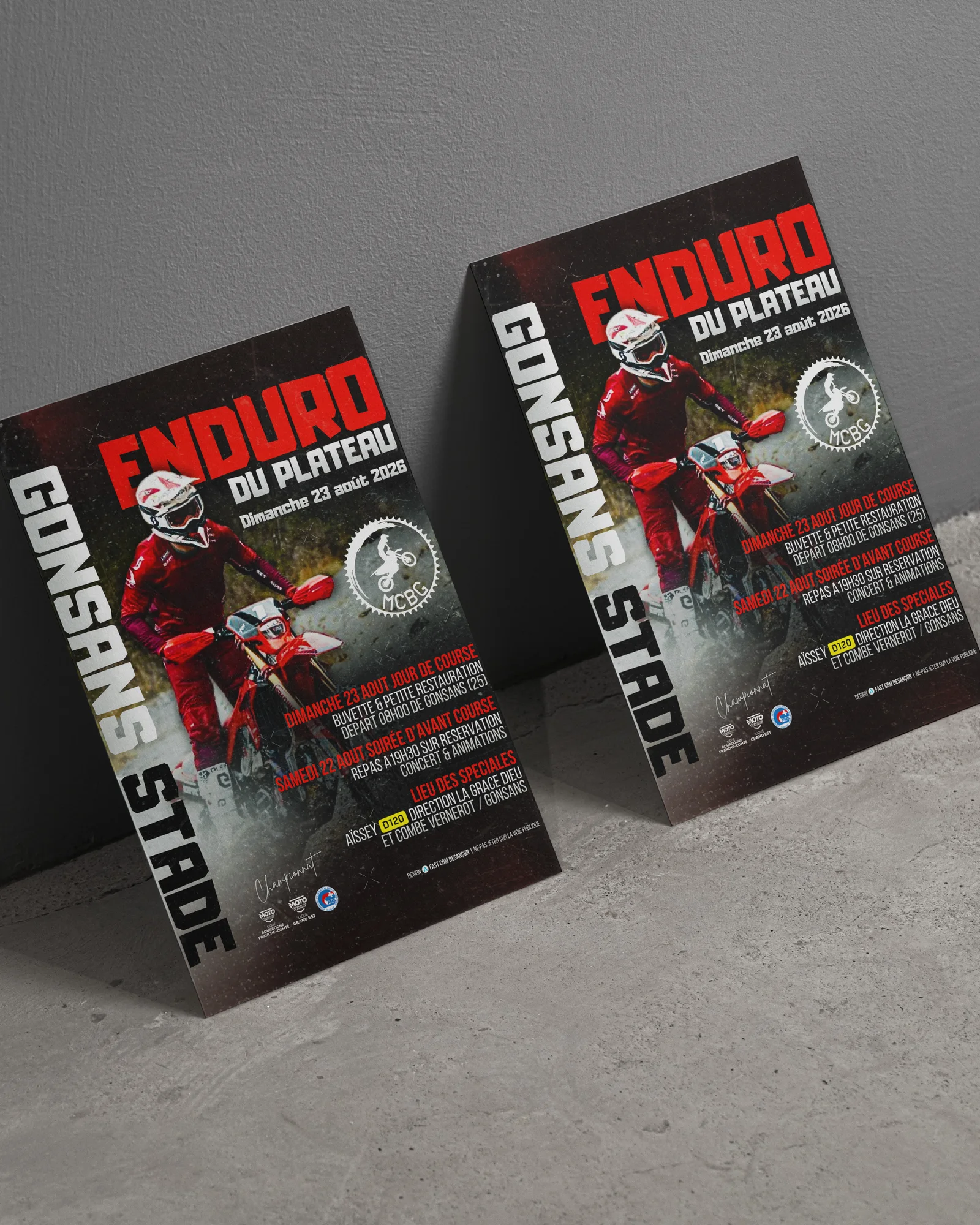 Affiches événementielles — Enduro du Plateau : visuel principal fourni par FAST COM