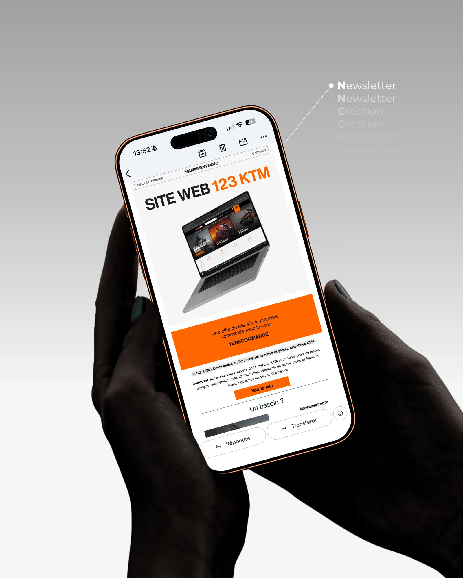 Newsletter — 123-KTM : visuel principal fourni par FAST COM