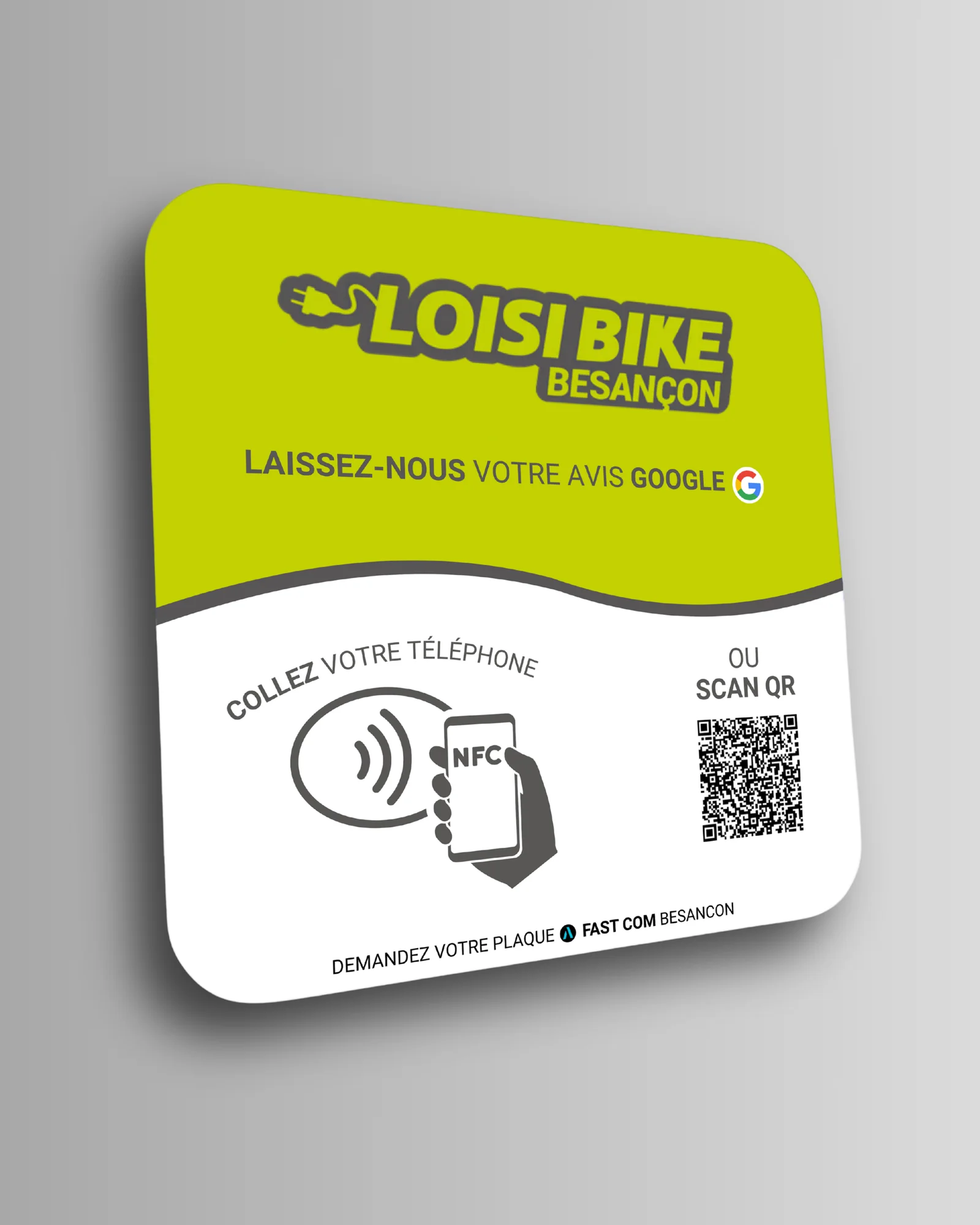 Plaque NFC — LoisiBike Besançon : visuel principal fourni par FAST COM