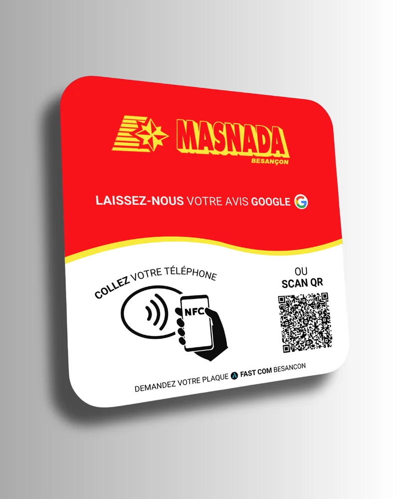 Plaque NFC — Masnada : visuel principal fourni par FAST COM