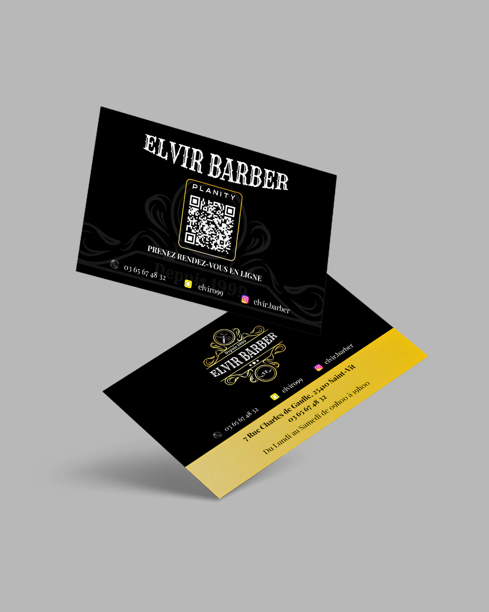 Cartes de visite — Elvir Barber : réalisation FAST COM