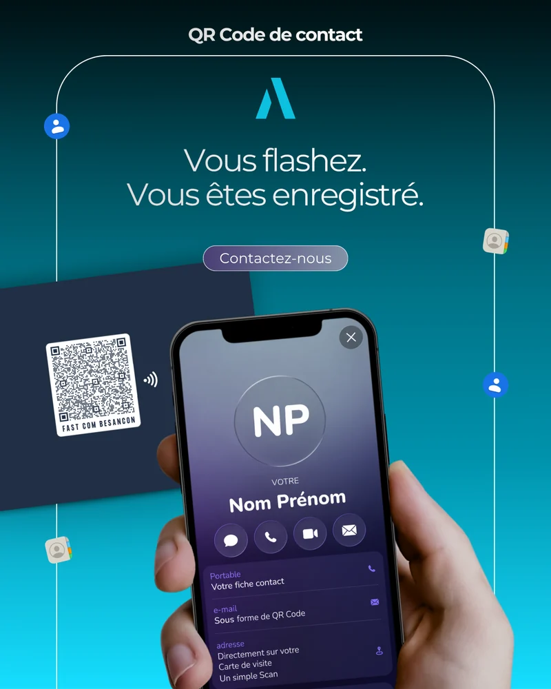 QR code de contact — FAST COM : réalisation FAST COM