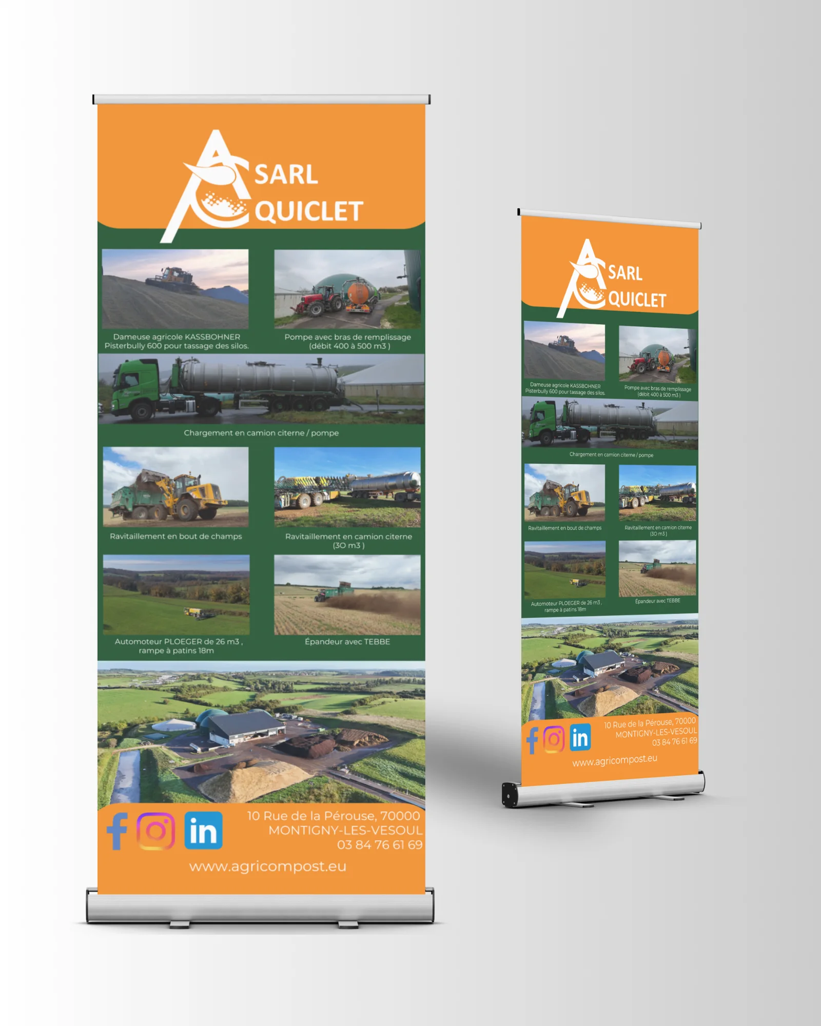 Roll-up — SARL Quiclet : visuel principal fourni par FAST COM