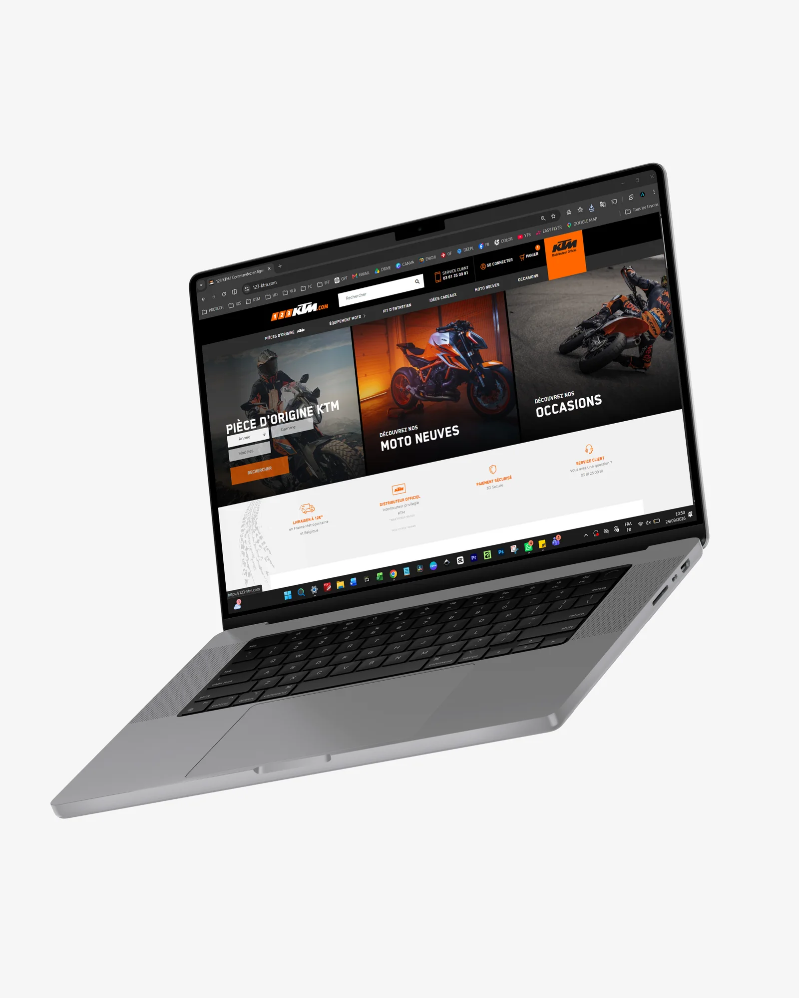 Design et ajout de produits sur le site — 123-KTM : visuel principal fourni par FAST COM