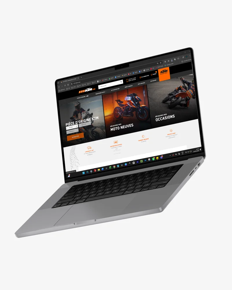 Design et ajout de produits sur le site — 123-KTM : visuel principal fourni par FAST COM
