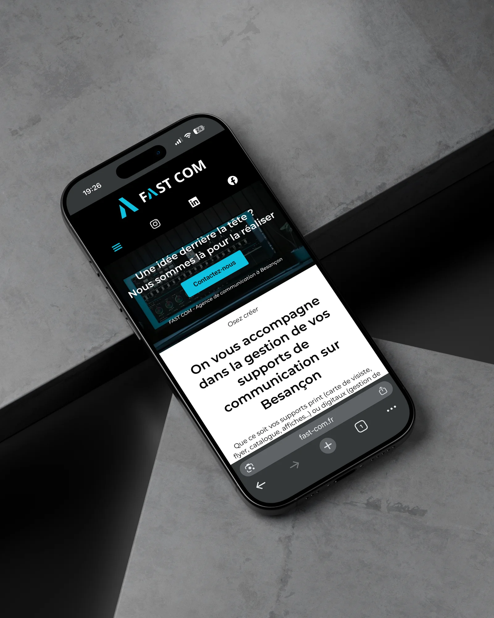 Présentation du site de l’agence — FAST COM : visuel principal fourni par FAST COM