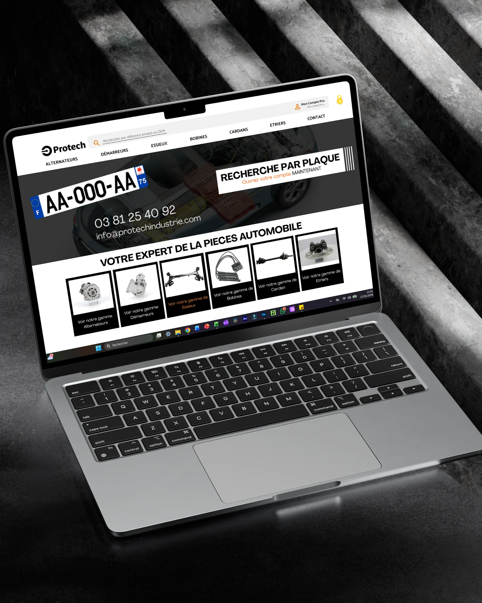 Présentation du site web — PROTECH Industrie : visuel principal fourni par FAST COM