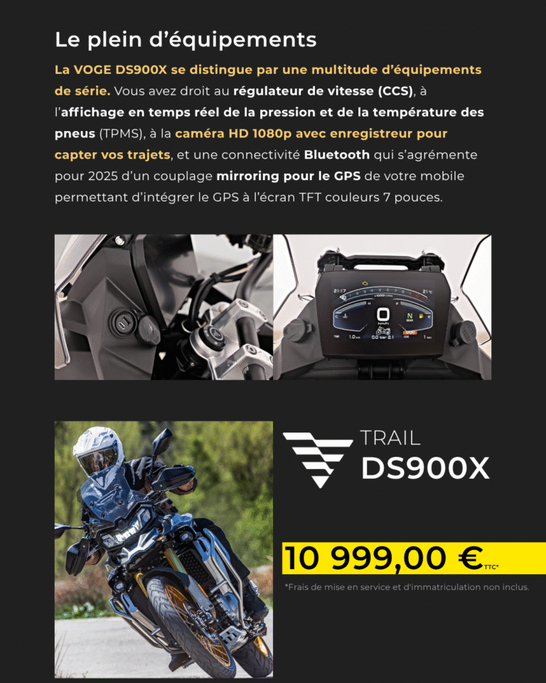 Le plein d'équipements voge DS900X